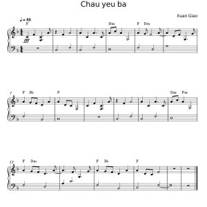 Nốt nhạc Bài Bà Ơi Bà Piano dễ chơi