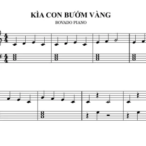 Nốt nhạc bài Kìa Con Bướm Vàng cho bé tập đàn